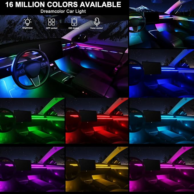 Dreamcolor Acrylic Interior Car LED Strip Light - Image 3