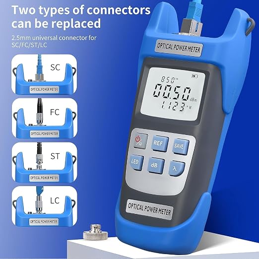 2-Piece Rechargeable high-Precision Optical Power Meter A-C510A Fiber Tester & - Image 3