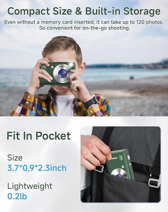 Digital Camera for Kids, FHD 1080P 44MP Point and Shoot Digital Camera - Image 7