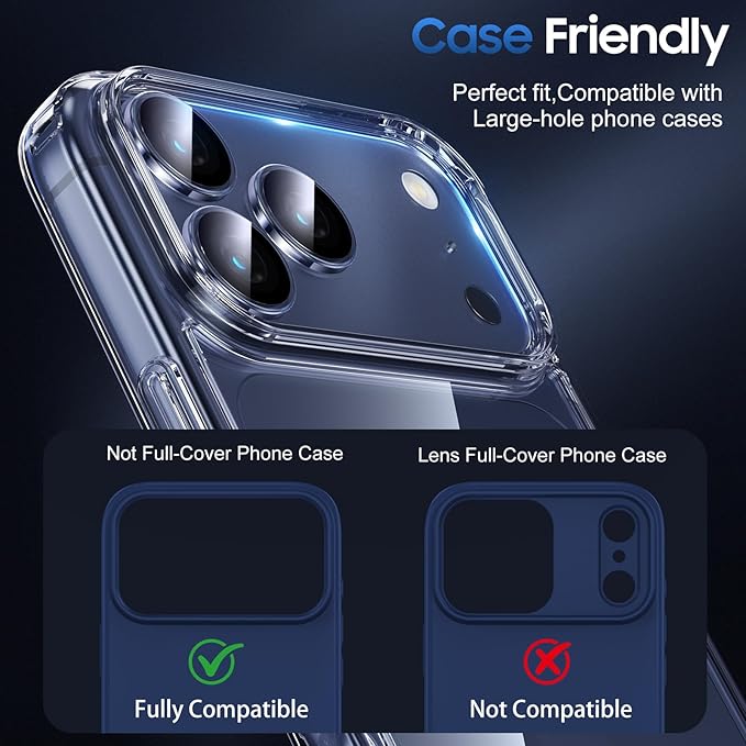 UniqueMe Compatible for 3 Pack iPhone 17 Pro Max Camera Lens Protector - Image 2