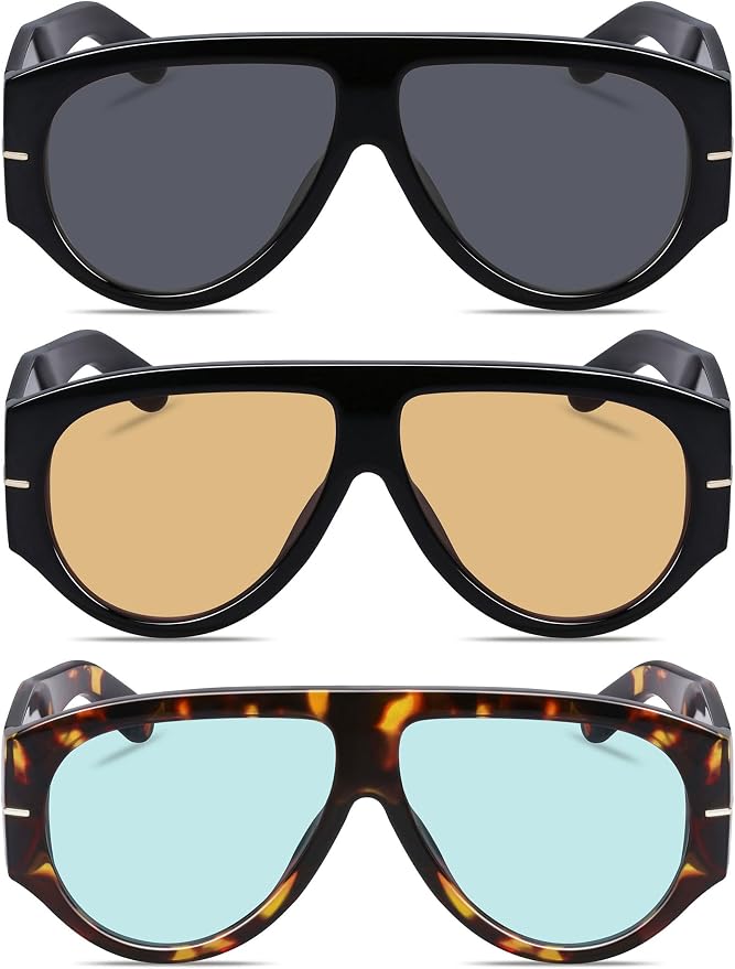 Oversized Retro Aviator Sunglasses - Image 2