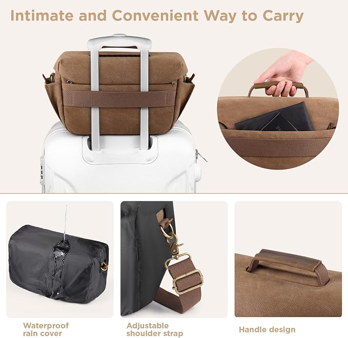 SMRITI Canvas DSLR Camera Bag, Camera Messenger Bag - Image 4