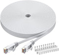 BUSOHE Cat6 Ethernet Cable 75 FT White, Cat-6 Flat RJ45 Computer Internet LAN by BUSOHE