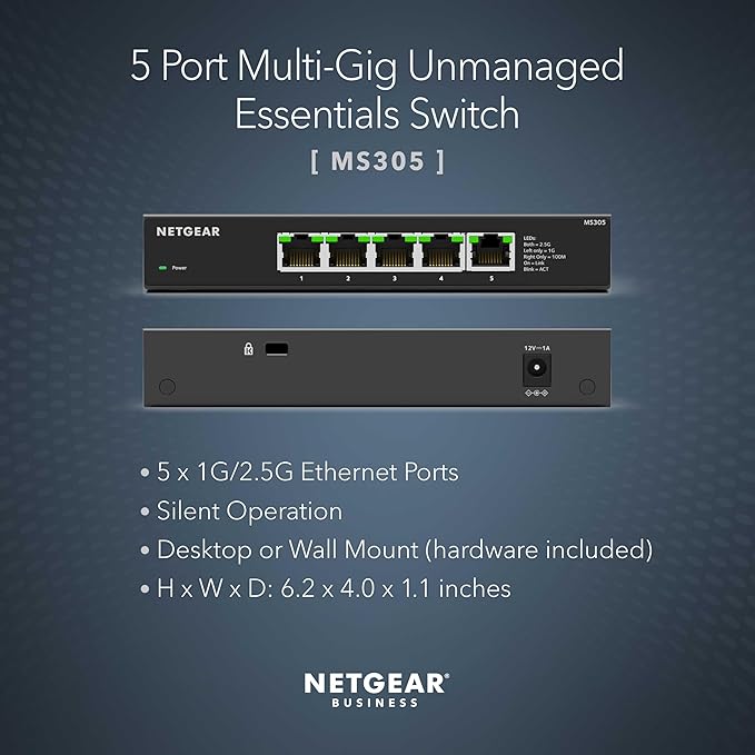 NETGEAR 5-Port 2.5G Multi-Gigabit Ethernet Unmanaged Network Switch - - Image 2