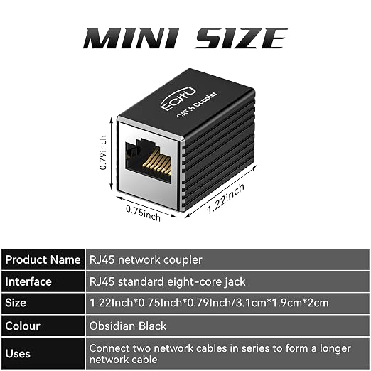 RJ45 Coupler, 5 Pack Ethernet Adapters Female to Female, Ethernet Cable - Image 3