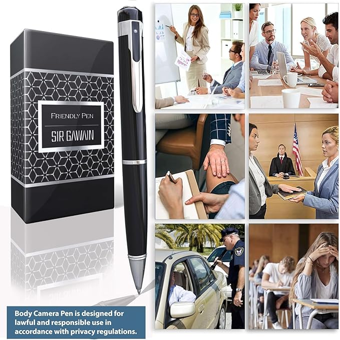 SIRGAWAIN Premium Body Camera Pen — Full HD 1080p Video & Photos, Motion - Image 3