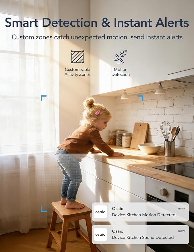 GNCC 2K WiFi Cameras for Home Security, Security Camera Indoor, Baby/Pet Camera - Image 5
