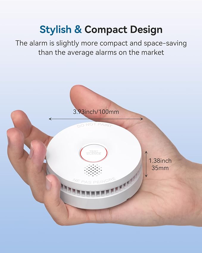 SITERWELL 8 Pack Smoke Detector, 10 Year Product Life Fire Alarm - Image 6