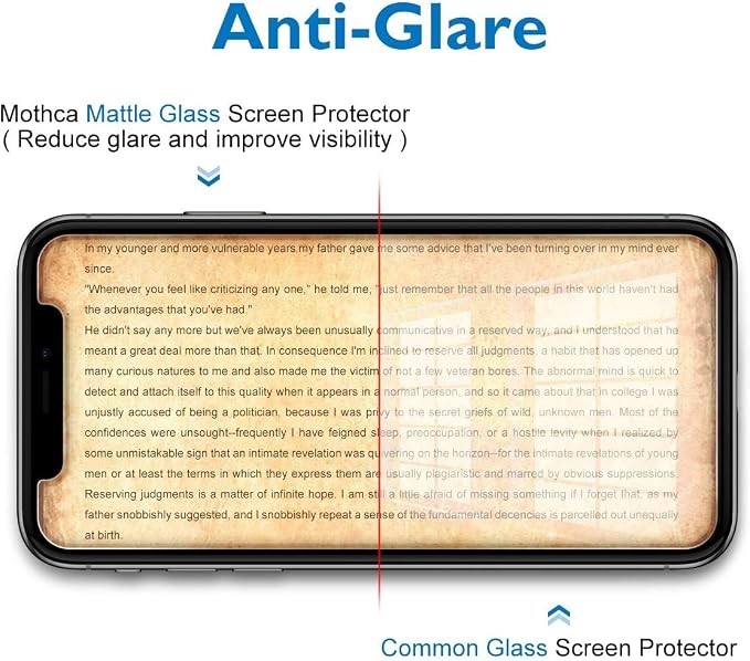Mothca 2 Pack Matte Glass Screen Protector Compatible - Image 3