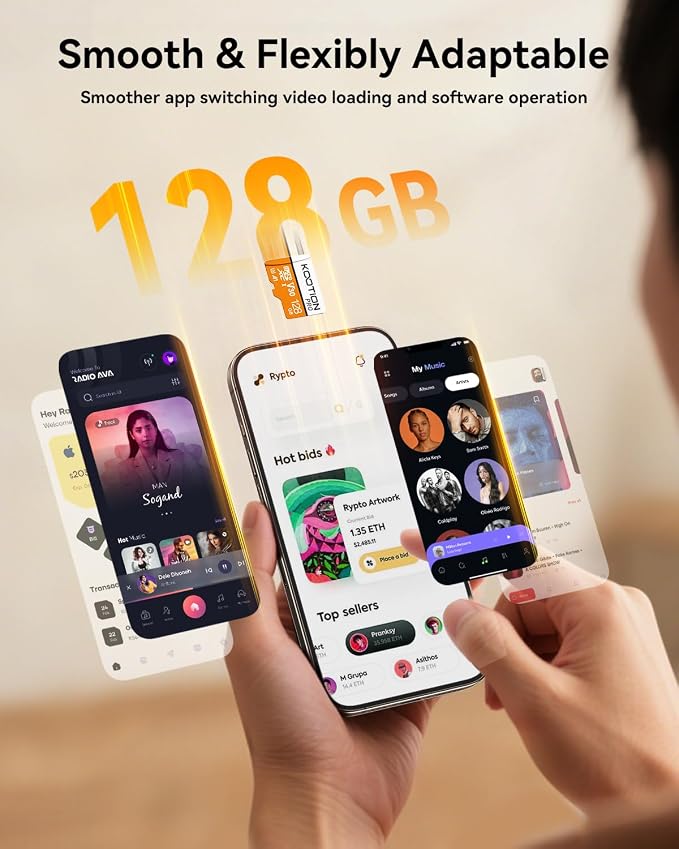 KOOTION 5 Pack Micro SD Cards 128GB, U3 microSDXC Flash Memory Card - Image 4