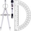 Unjoo Compass and Protractor Set, Professional Drawing Compass Tool, Metal by Unjoo