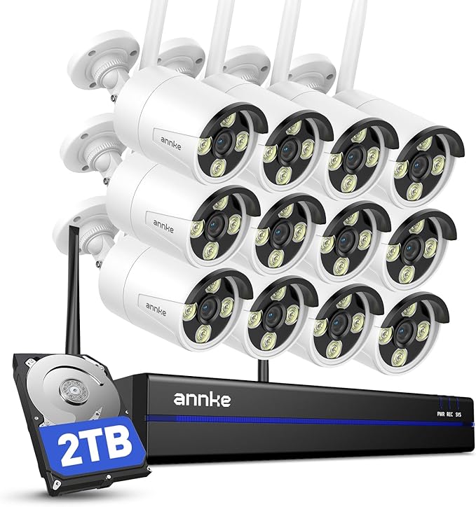 ANNKE Wireless Security Camera System 2TB Hard Drive, 16CH 4K WiFi NVR Kit by ANNKE
