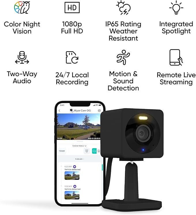 Wyze Cam OG Indoor/Outdoor 1080p Wi-Fi Smart Home Security Camera - Image 2
