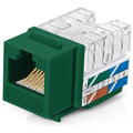 Everest 90° Angled RJ45 Cat6A Keystone Jacks 10-Pack in Green by EverestMediaSolutions