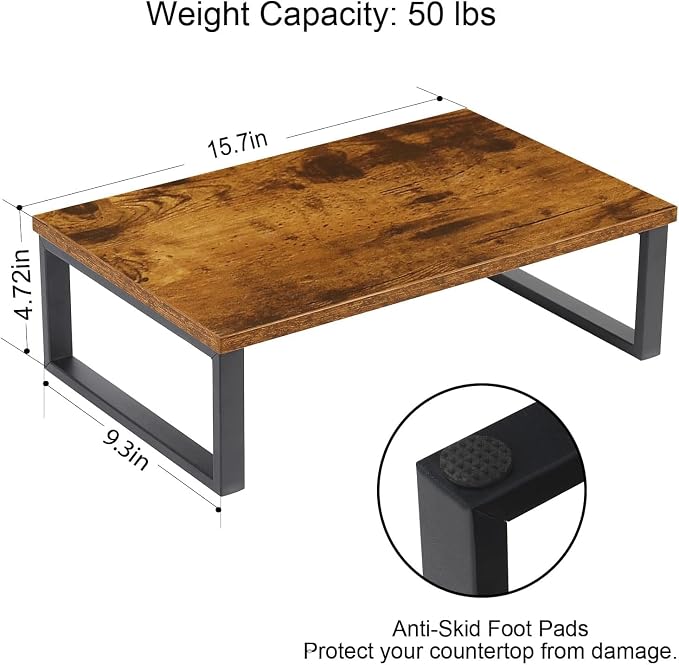 Monitor Stand Riser 2 Pack Laptop Stand Riser Holder Wood Computer Stands - Image 2