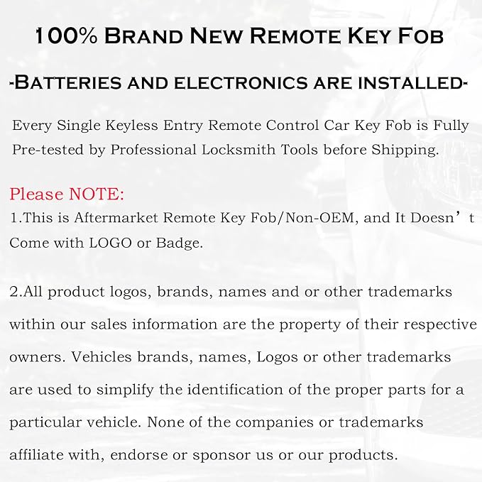 SUPALAND Key Fob Replacement Fits - Image 5