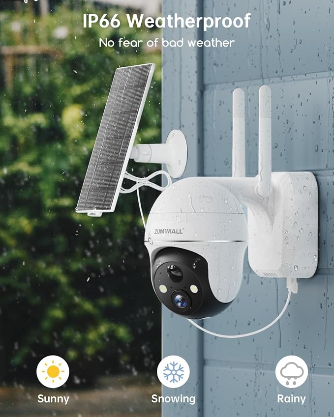 ZUMIMALL 2K Solar Security Cameras Wireless Outdoor 4-Pack, Solar Powered - Image 8