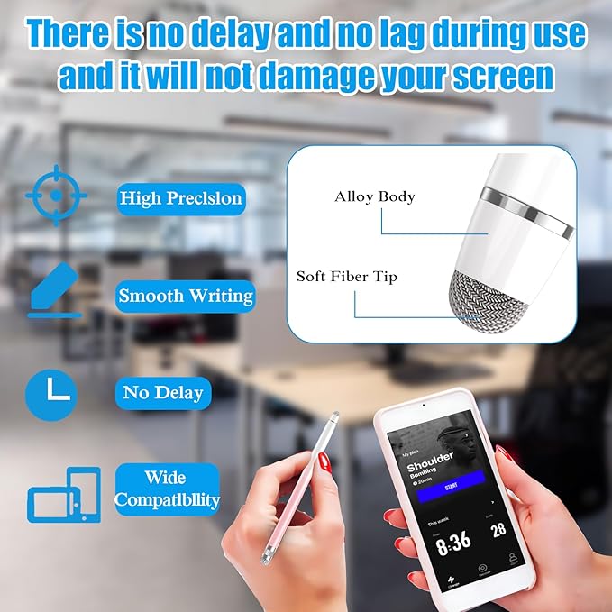 Bopomofo 2PCS Stylus Pens for Touch Screens, Stylus Pen for iPhone/iPad/Tablet - Image 3