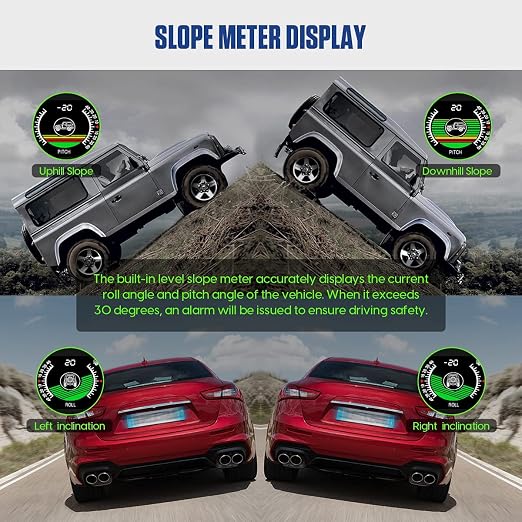 MR CARTOOL Car Digital Inclinometer M50 Automotive HUD Angle Slope Meter - Image 5