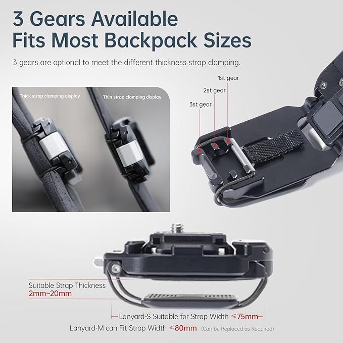ULANZI F38 Camera Backpack Strap Base Mount Clip Quick Release - Image 3