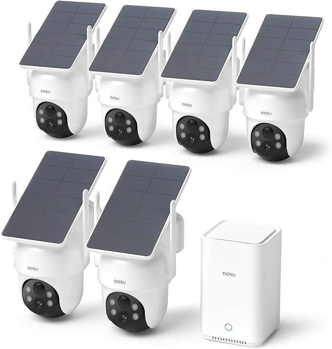 aosu Security Cameras Wireless Outdoor, 6-Cam Kit, No Subscription Required by AOSUSecurityOffical