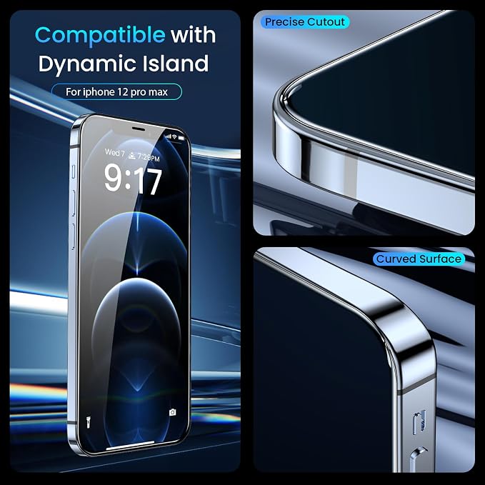 Fotbor [3+3 Pack for iPhone 12 Pro Max Screen Protector - Image 9