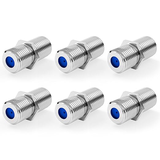VCE 3GHz Coaxial Cable Connector, RG6 Coax Cable Extender F-Type Nickel Plated by VCE