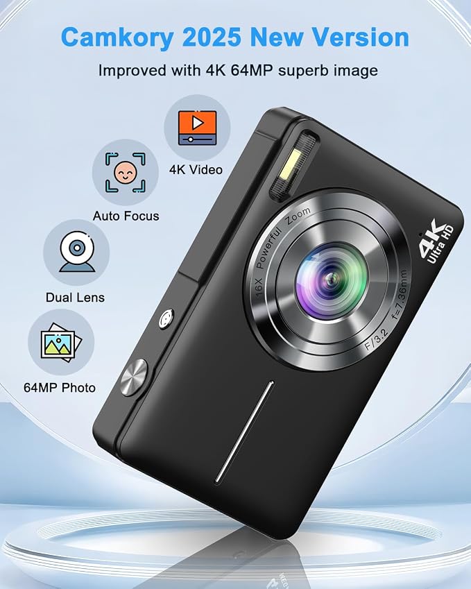 Digital Camera 4K, Compact Point and Shoot Digital Camera - Image 2