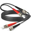 6ft / 2m Outdoor Armored OD-5mm OM1 ST to ST Fiber Cable, ST-ST Fiber Optic by Yunsufiberpro