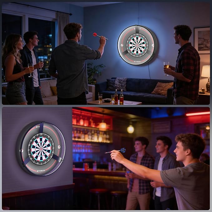 STASUN 360° Dartboard Ring Light, Dimmable Magnetic LED Dart Board Lighting - Image 2