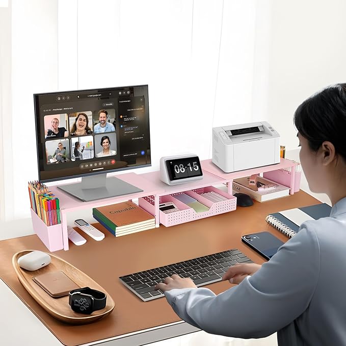OPNICE Desk Organizers and Accessories, Dual Monitor Stand Riser - Image 6