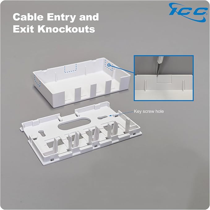 ICC 4 Port Surface Mount Box in White, Works - Image 7