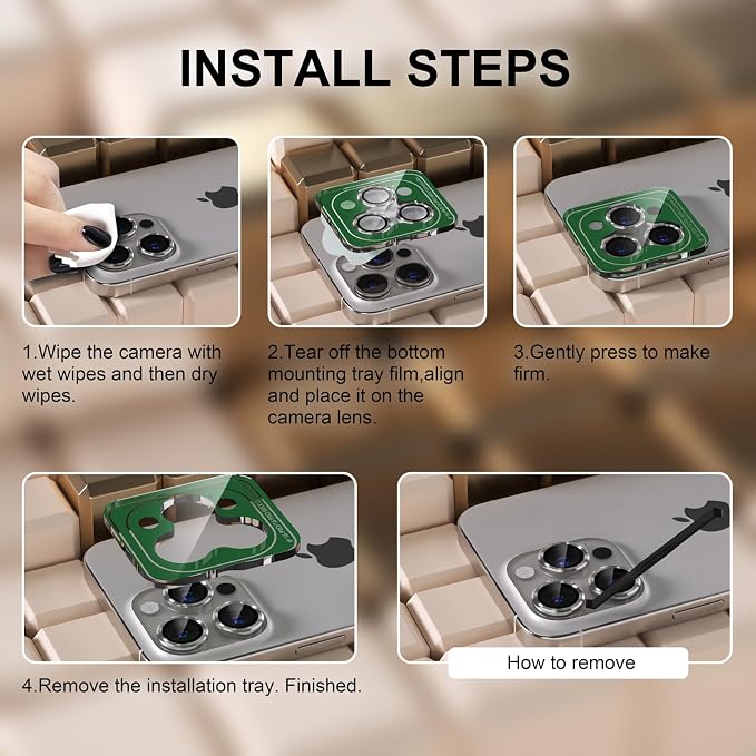 Misea Compatible for iPhone 16 Pro/iPhone 16 Pro Max Camera Lens Protector - Image 7