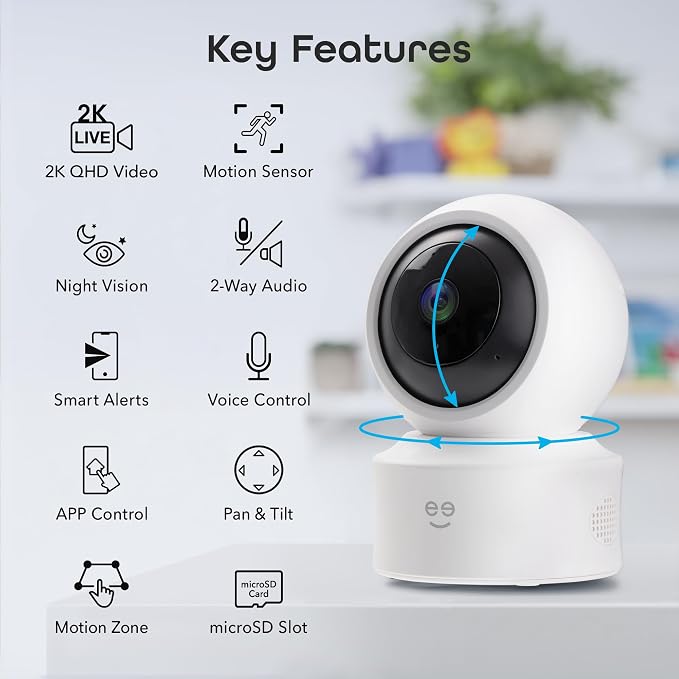 Geeni Scope Ultra 2K 360° Smart Indoor Camera, 1440p HD Auto-Tracking, Dual - Image 2