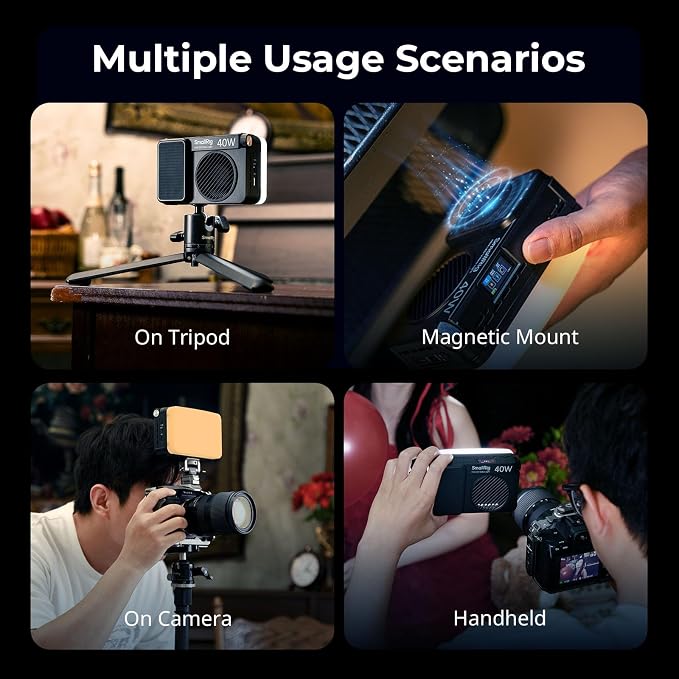 SmallRig RM 40C Mini LED RGB Video Light, 4800mAh Battery, LCD Display - Image 8