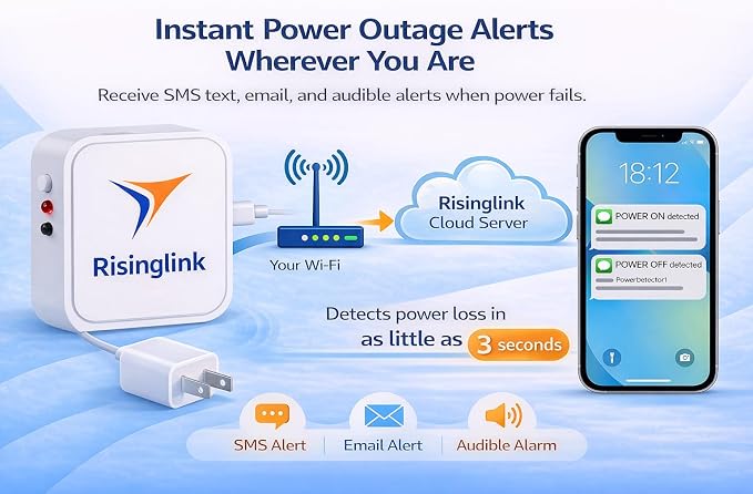 WiFi Power Outage Alarm Detector, Power Failure & Restoration Alerts - Image 3
