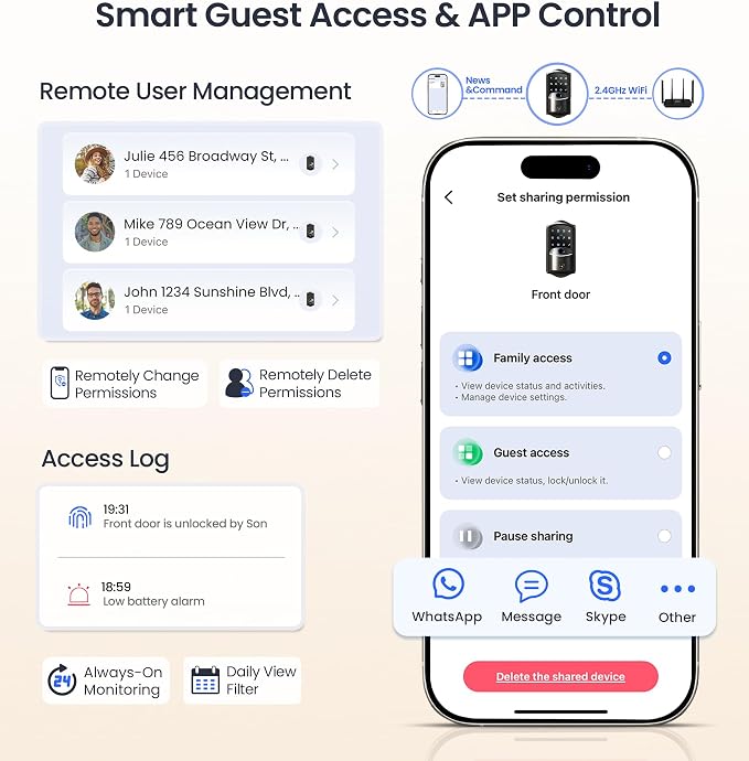 Veise VE027-L Built-in WiFi Smart Lock - Image 12
