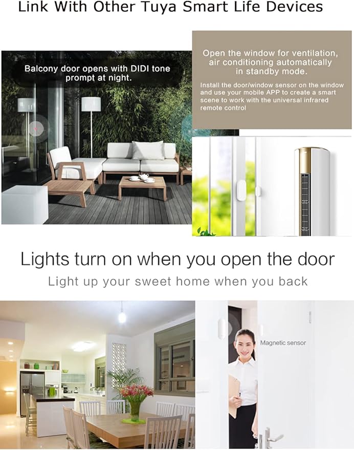 Tuya WiFi Door Sensor: Wireless Security Alarm, Compatible - Image 5