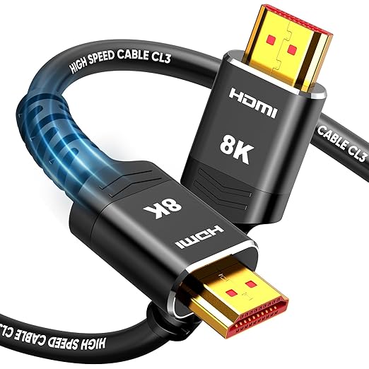 Highwings 10K 8K HDMI Cable 8FT, 4K@120Hz 144Hz HDMI 2.1 Cord Ultra High Speed by Highwings