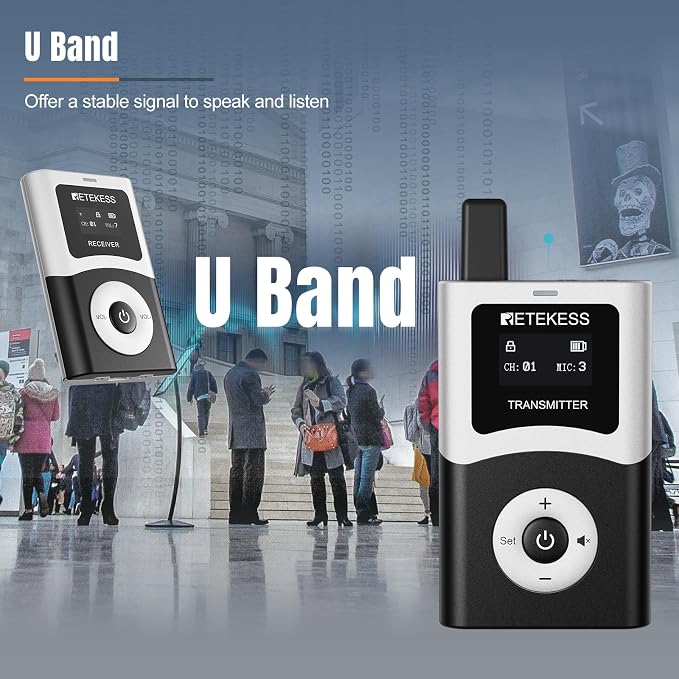 Retekess T130U Whisper Tour Guide System, Tour Guide Microphone and Speaker - Image 2