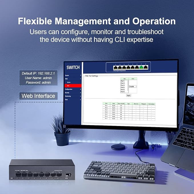 8 Port 2.5G Managed Switch, 8 x 2.5Gbps Base-T Ports and 10G SFP+ Slot - Image 6