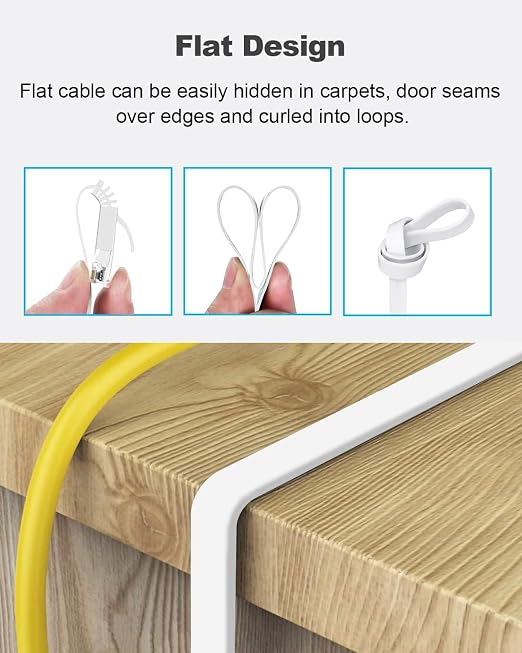 Yauhody CAT 6 Ethernet Cable 65ft White, High Speed Solid Flat CAT6 Gigabit - Image 5