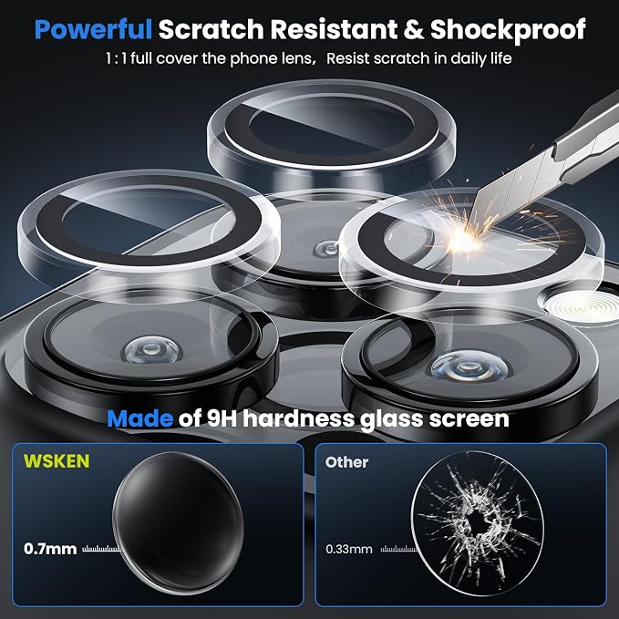 WSKEN for iPhone 16 Pro/iPhone 16 Pro Max Camera Lens Protector - Image 3