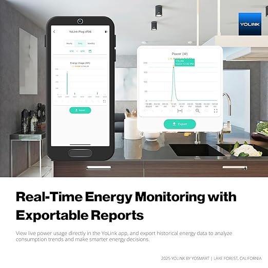 YoLink Smart Energy Plug 15A – 1/4 Mile LoRa Range, High-Power Devices - Image 4