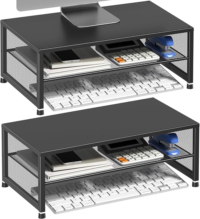 ECOLOVI 2-Tier Computer Monitor Stand Riser, Desk Organizer by ECOLOVI