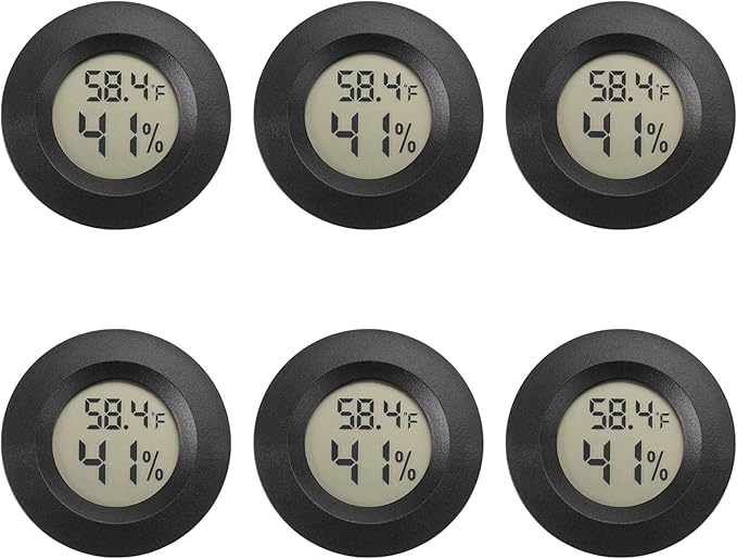 Mini Hygrometer Digital Thermometer Humidity Meter 6 Pack Hygrometer by SerundoAuto