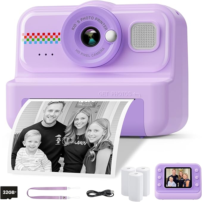 HiMont Kids Camera Instant Print, 1080P HD Instant Print Camera by HiMont