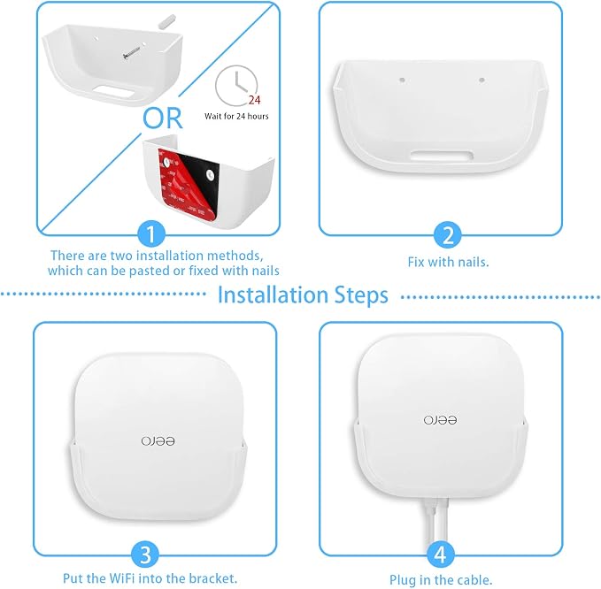 Screwless Wall Mount for eero Pro 6 tri-Band mesh Wi-Fi 6 Holder, No Tools - Image 6