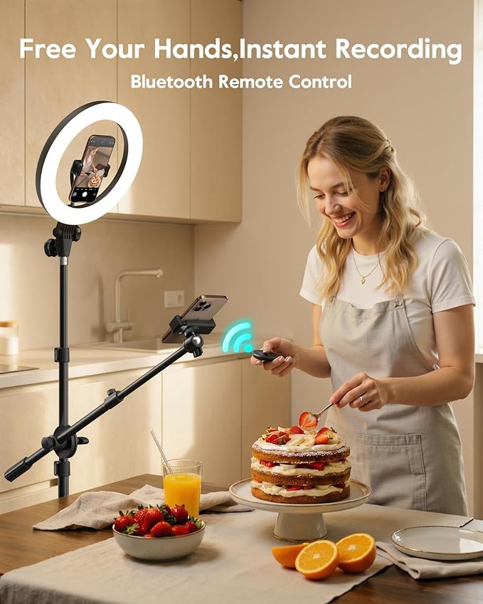 Soft Ring Light with Stand & Dual Phone Mount, LUXSURE Phone Tripod with Ring - Image 3