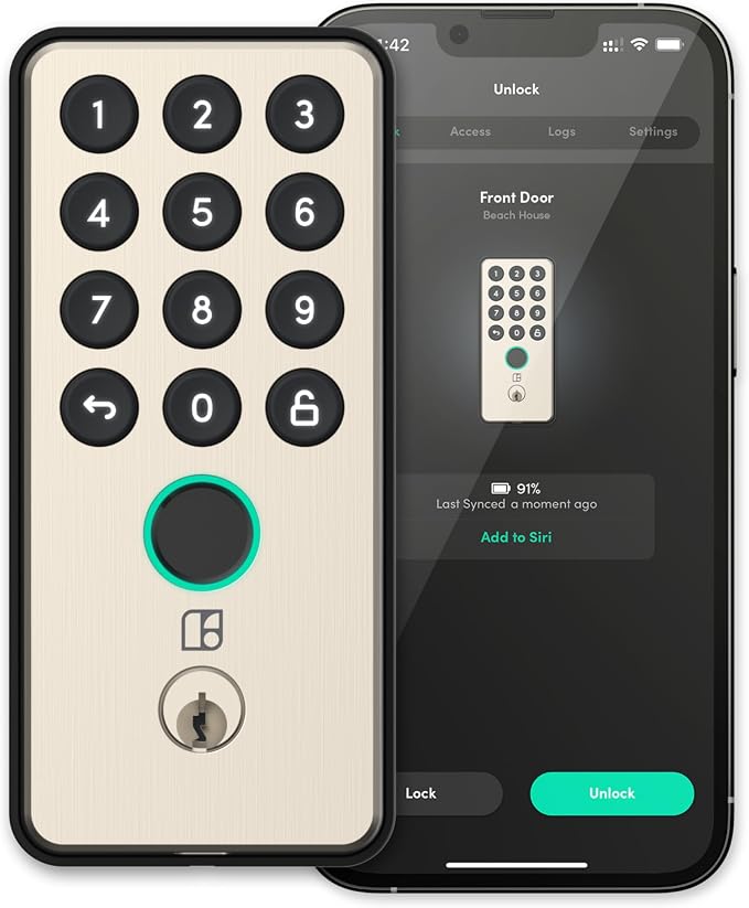 igloohome Deadbolt Go Smart Lock w/Fingerprint, Digital Keys, Remote PIN Codes - Image 4